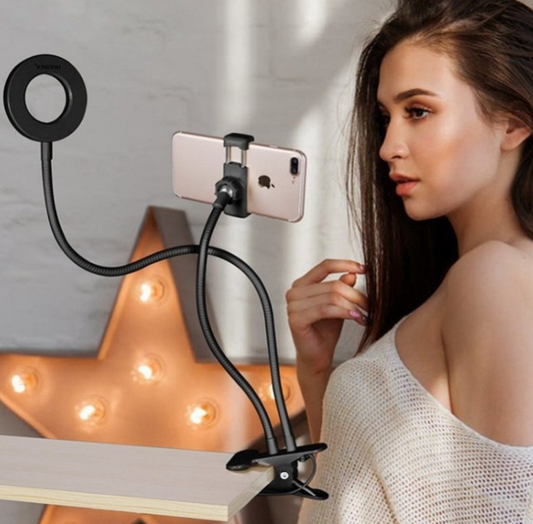 Anneau Lumineux LED pour Selfie et Maquillage - 8cm, Réglable